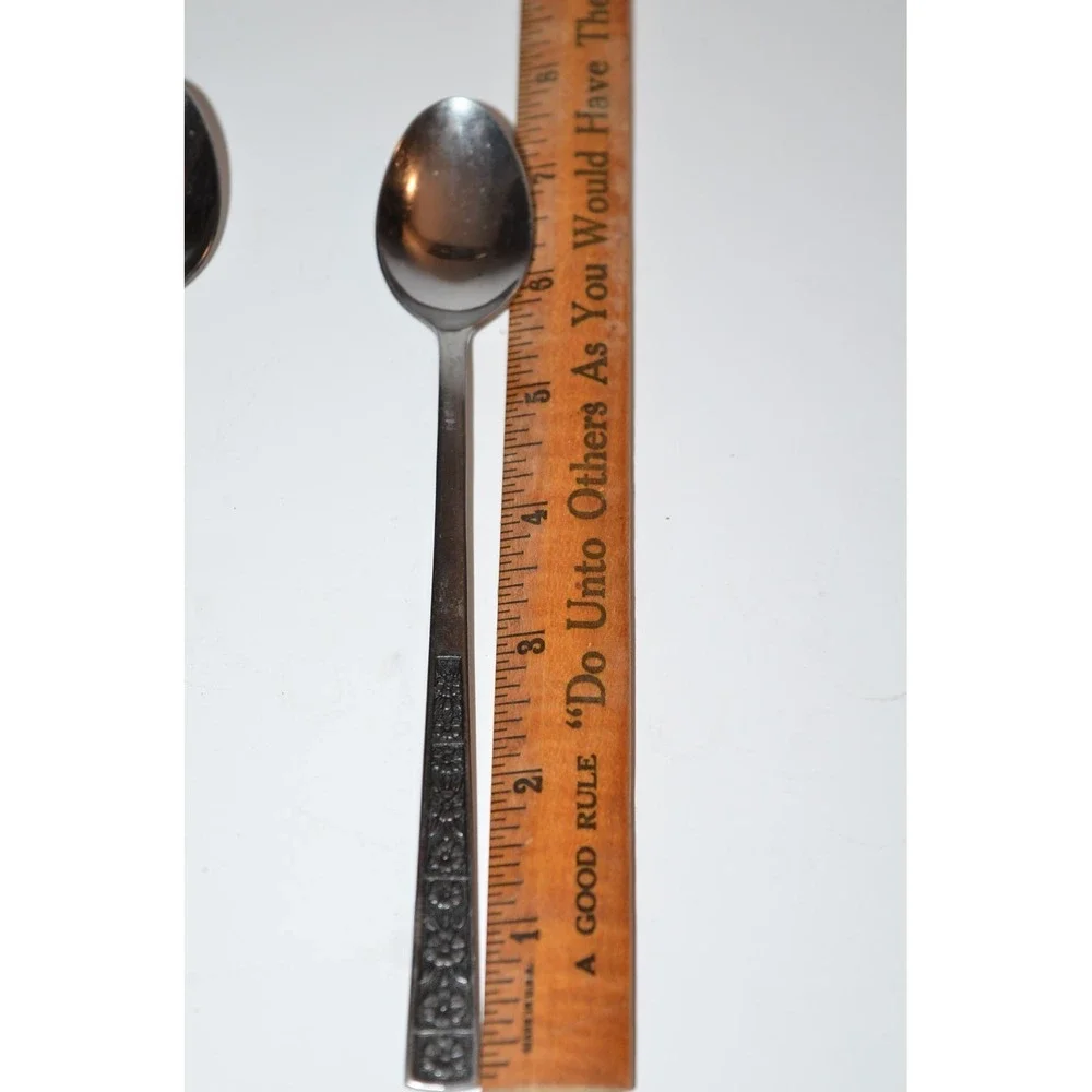 Stainless by Imperial Spoons Iced Teaspoons 6pc lot Vtg